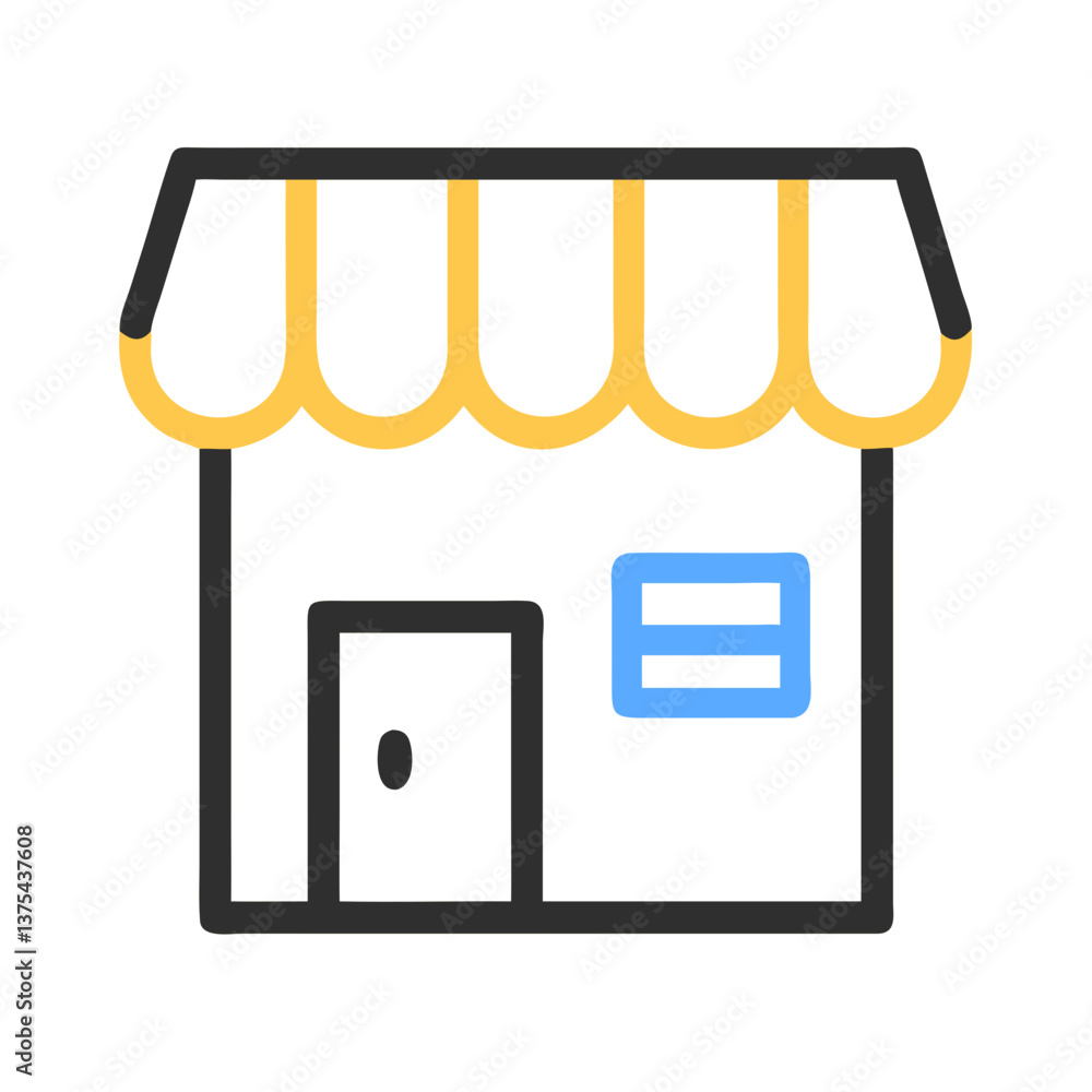 Small store icon in flat minimalist style Small store icon in flat minimalist style