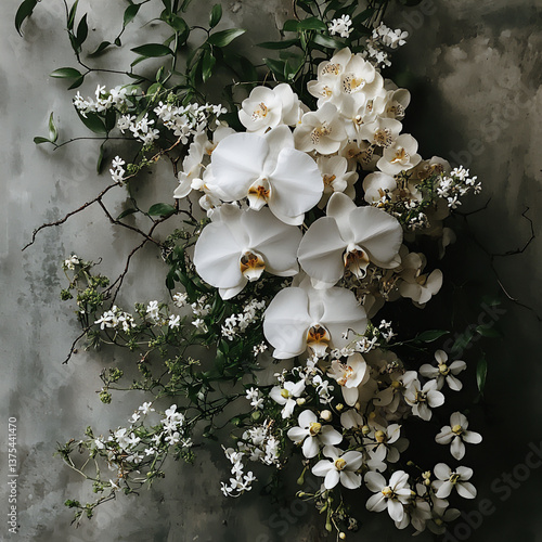  sophisticated white orchid and jasmine bouquet
