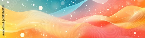 A colorful wave with a lot of dots on it