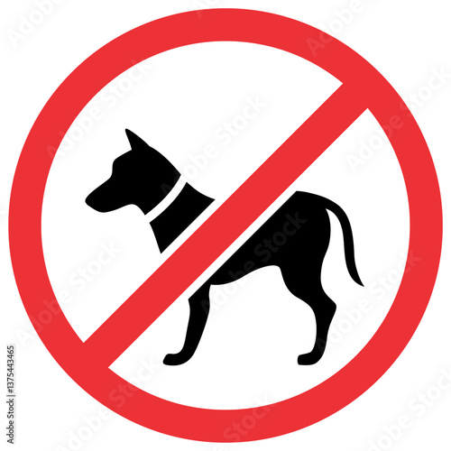 no pets dogs cats sign prohibition icon red black on white background do not do