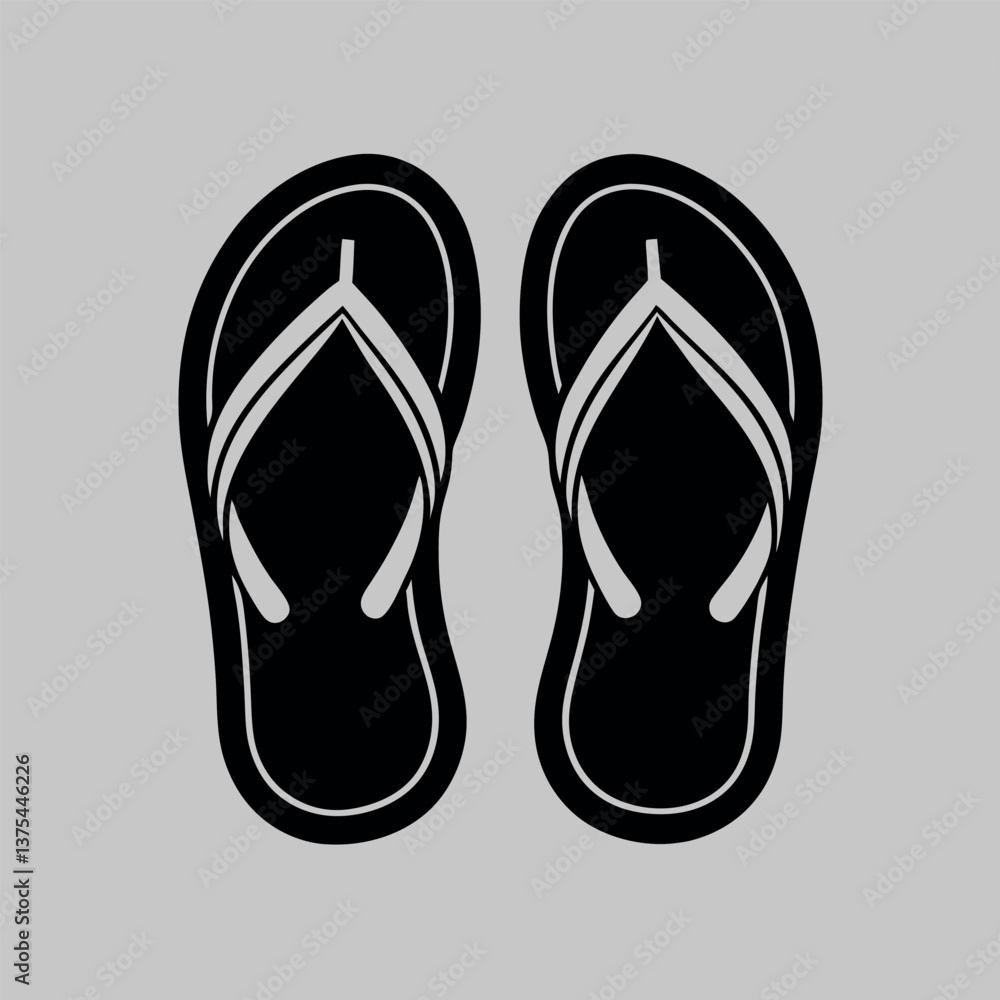 Different style flip flops icon design. Different style flip flops icon design.