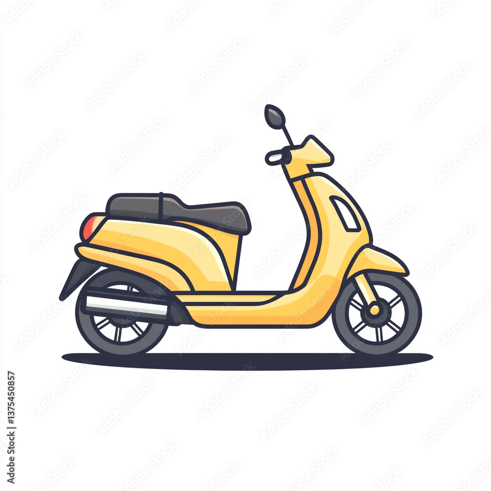 A moped icon with bold outline. Simple ikkustration style isolated white background. A moped icon with bold outline. Simple ikkustration style isolated white background.