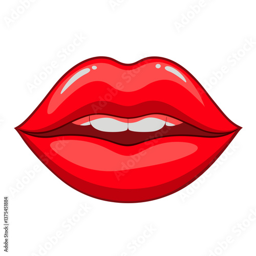 Wallpaper Mural vector illustration of red lips Torontodigital.ca