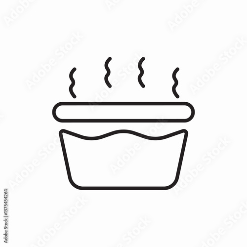 Hot bath tub spa icon vector sign