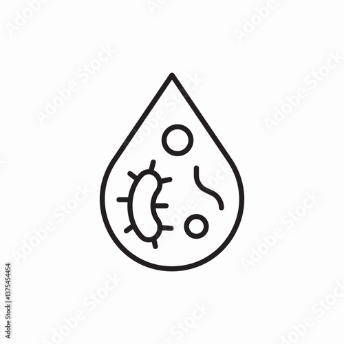 Water bacteria microscope test icon vector sign