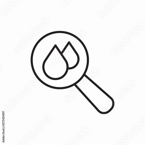 Water quality test search icon vector sign