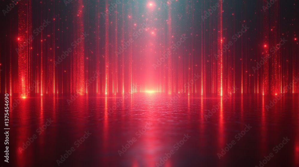 Abstract Red Digital Energy Field Background Abstract Red Digital Energy Field Background
