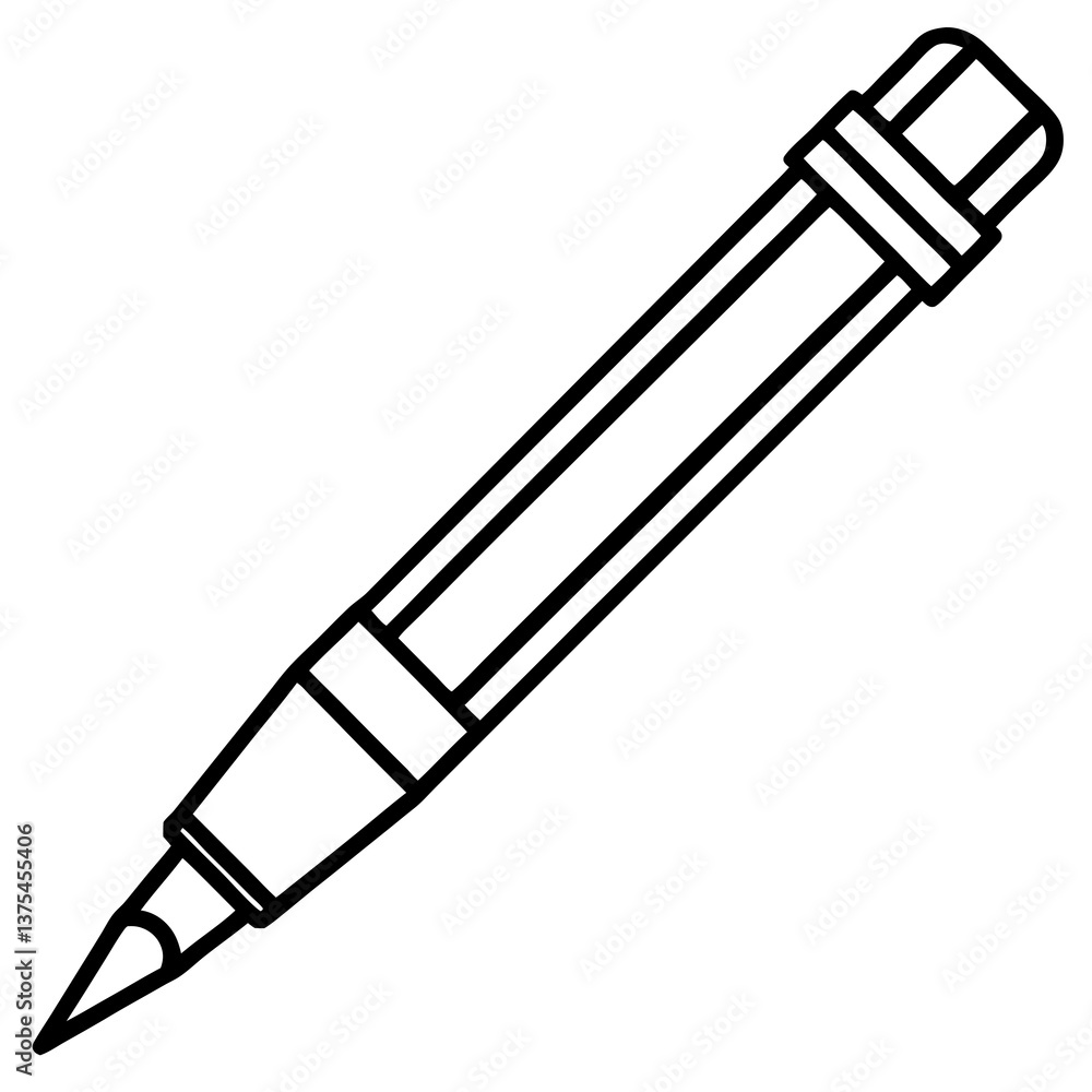 a simple black-and-white illustration of a pencil a simple black-and-white illustration of a pencil