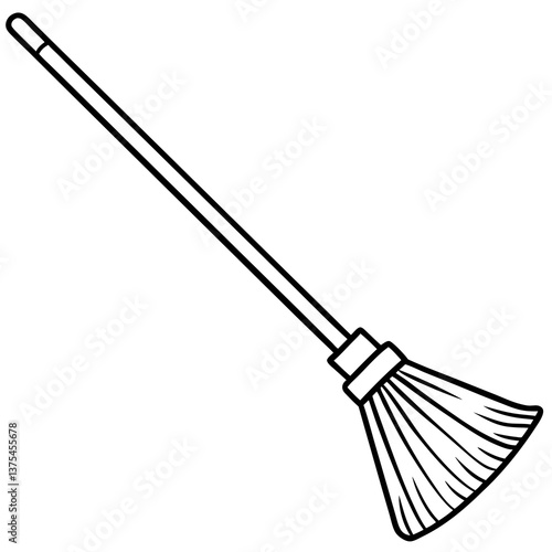 simple broom isolated on white background