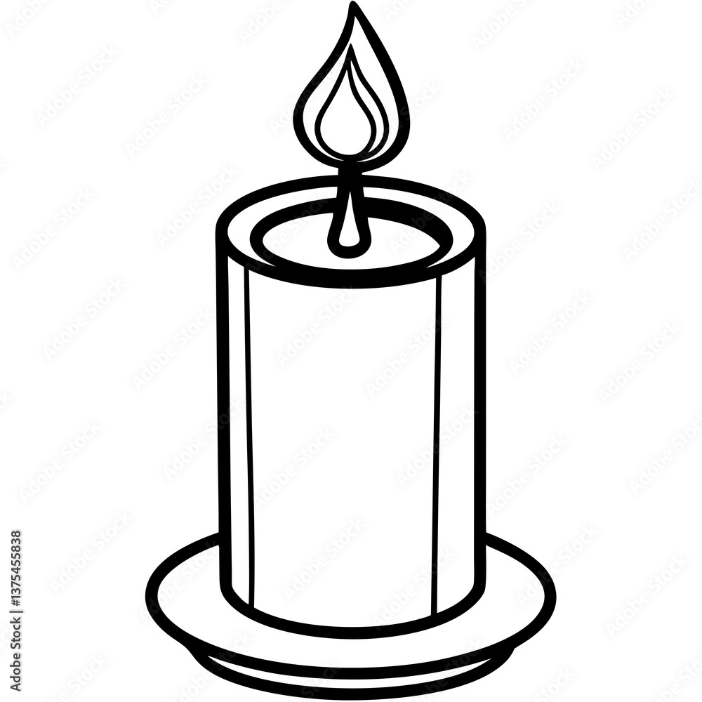 a simple candle illustration with a single burning flame a simple candle illustration with a single burning flame