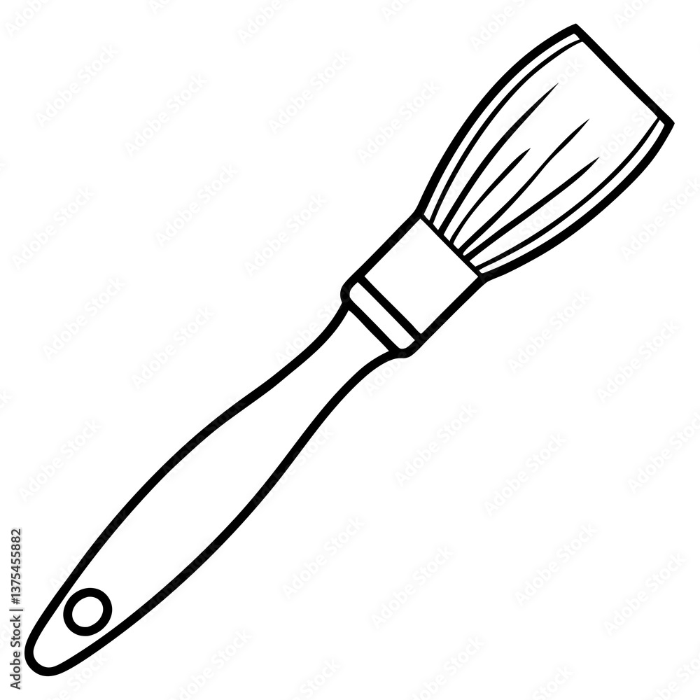 Obraz premium an image of a paint brush, with a handle and bristles ready for painting. A tool for art and design projects