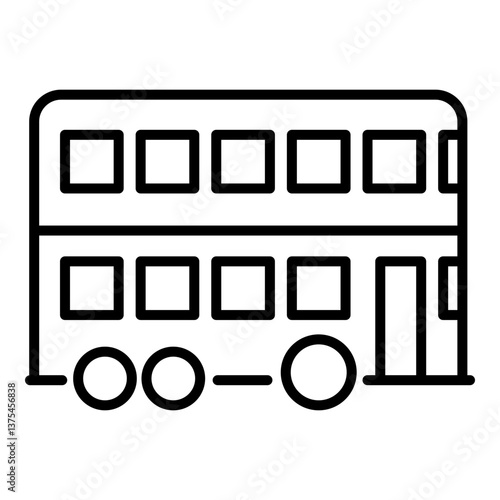 double decker bus line icon