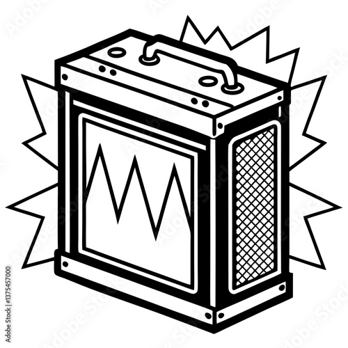 an illustration of a speaker creating sound