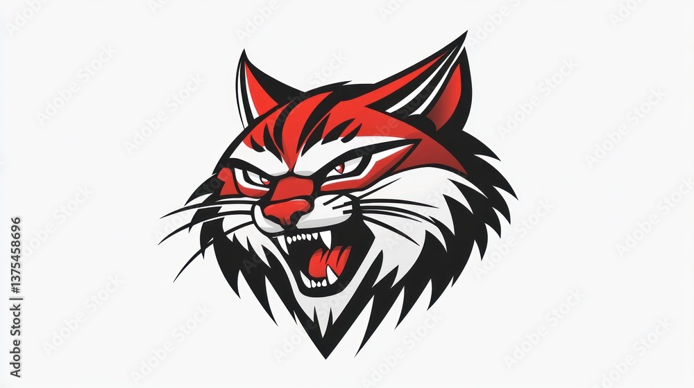 Angry cat head graphic design, use for logo, t-shirt, background, or merchandise Angry cat head graphic design, use for logo, t-shirt, background, or merchandise