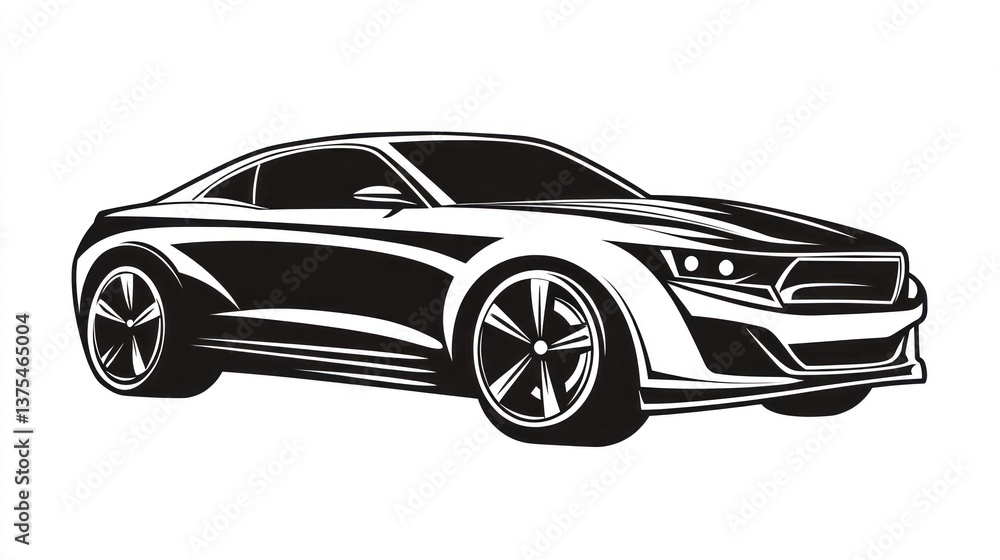 Sleek coupe, city background, design concept, automotive illustration Sleek coupe, city background, design concept, automotive illustration