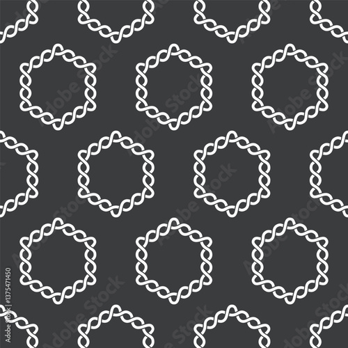 Twisted Loop Circle Pattern on Dark Background_No AI