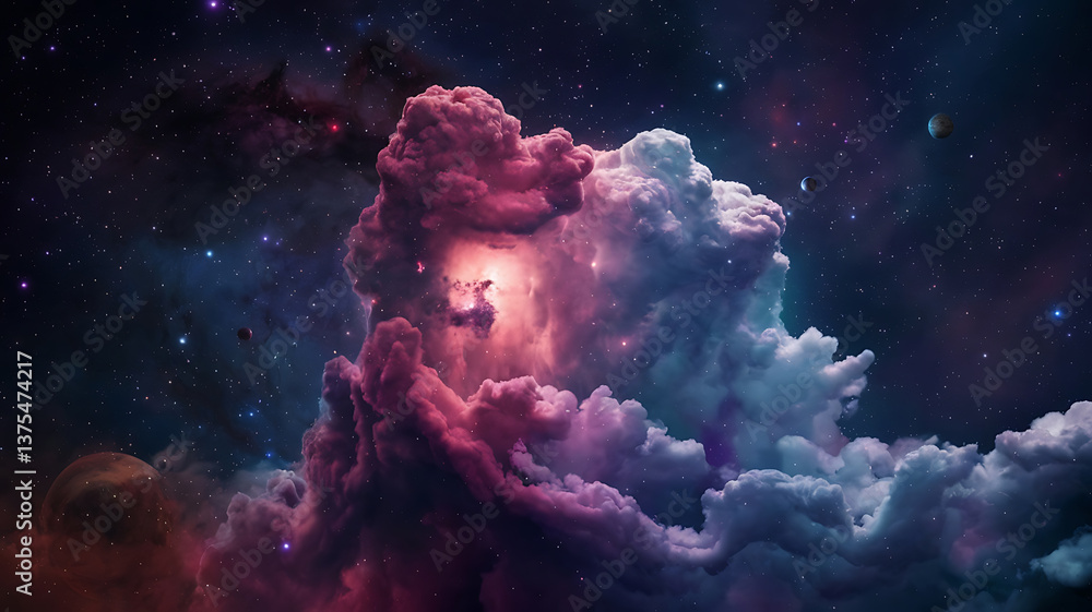 Fototapeta premium Cosmic cloud formations in deep space