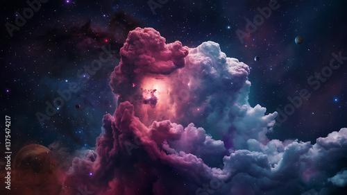 Cosmic cloud formations in deep space