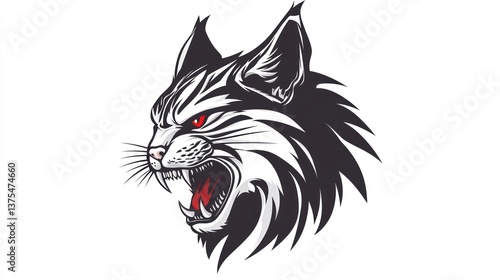 Wallpaper Mural Angry cat head graphic design Torontodigital.ca