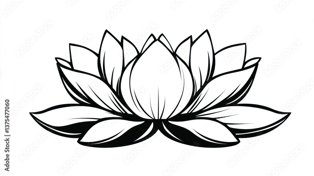 Elegant lotus flower graphic design, for branding or print Elegant lotus flower graphic design, for branding or print