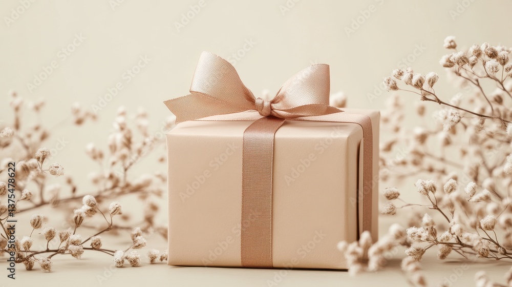 Elegant Blush Pink Gift Box with Delicate Baby's Breath Flowers Elegant Blush Pink Gift Box with Delicate Baby's Breath Flowers