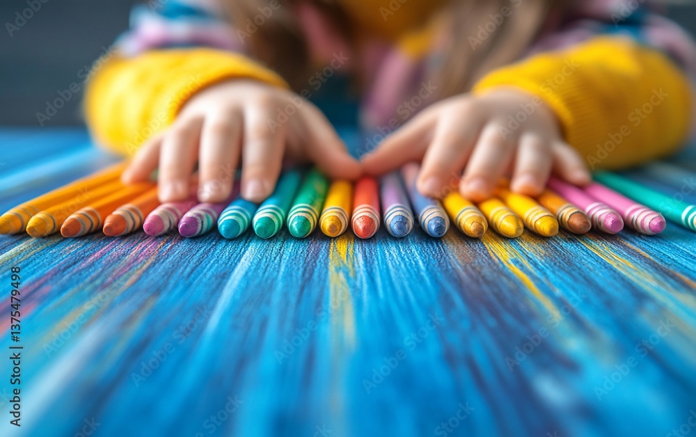 Obraz premium Vibrant Crayons For Creative Minds suitable for marketing material