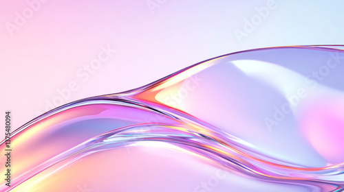 A high-end 3D glass environment with overlapping layers, light diffusion, and clean abstract