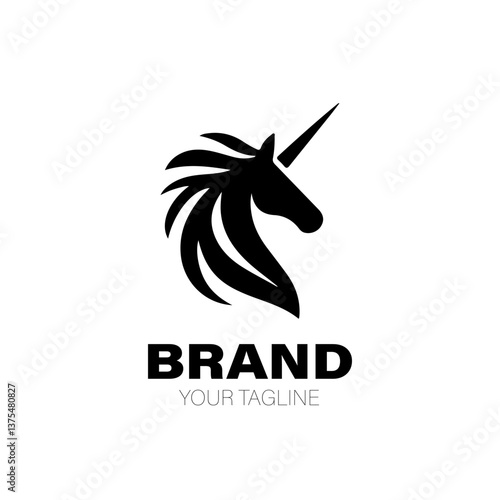 Unicorn Logo. Unicorn Logo Design. Unicorn Logo Brand. Unicorn Logo Vector Design Isolated on White Background