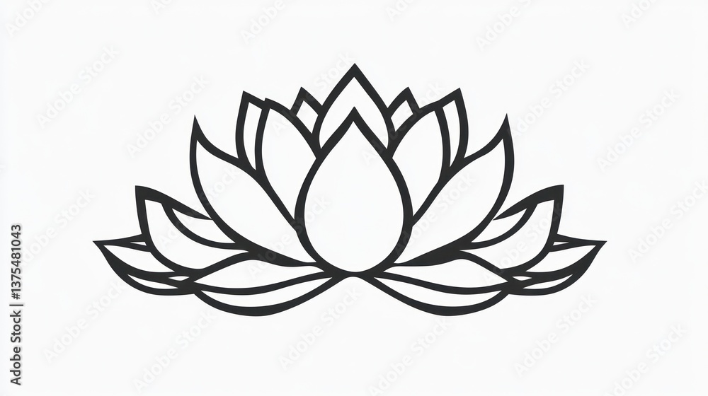 Simple lotus flower graphic, elegant design, background for meditation, print use Simple lotus flower graphic, elegant design, background for meditation, print use