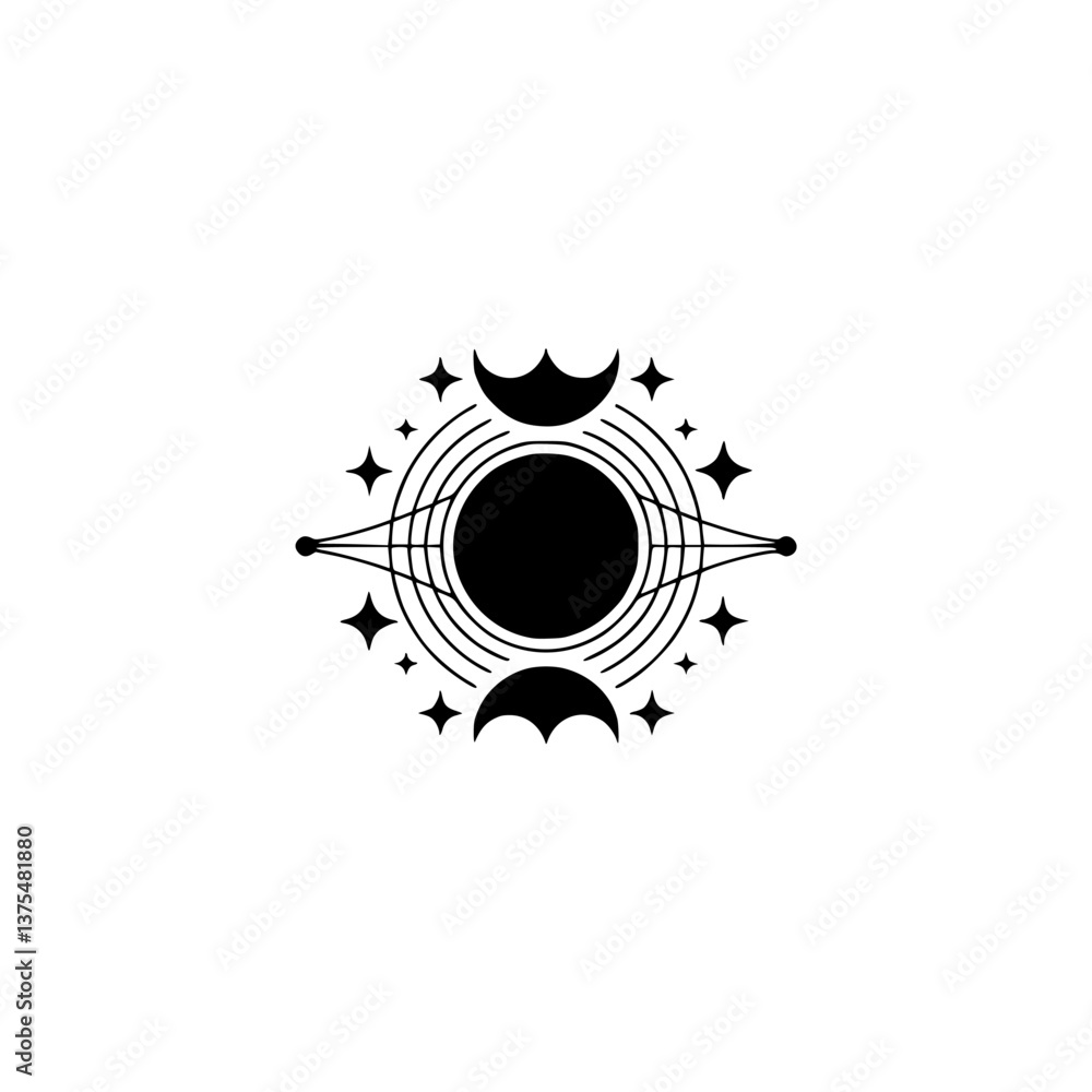 Obraz premium Abstract Celestial Symbol: Geometric, Minimalist Design