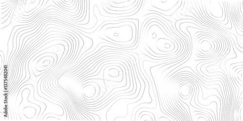 Detailed Sea Map with Geometric Lines and Topography, Featuring a Mounted Grid Pattern to Depict Area Space and Landscape Topos
