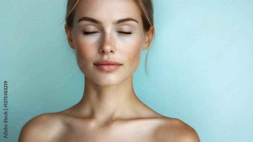 Captivating portrait of a woman with striking blue eyes Captivating portrait of a woman with striking blue eyes