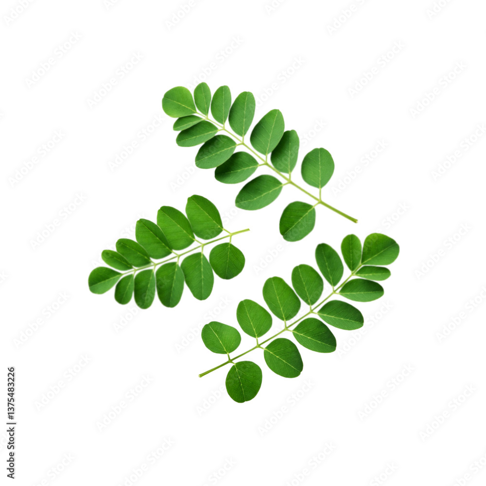 Fresh moringa leaf on transparent background Fresh moringa leaf on transparent background