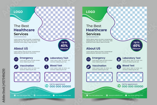 Healthcare medical flyer design template,Corporate healthcare and medical cove a4 flyer design template for print