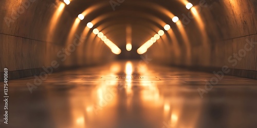 Blurred Glowing Bokeh of an Underground Subway with Neon Lights