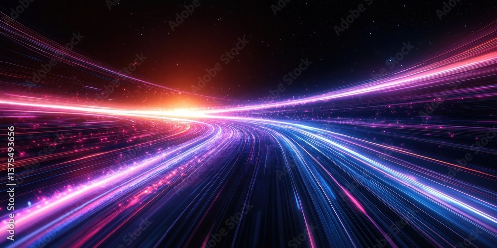 Obraz premium Futuristic Light Trails Abstract Technology Background