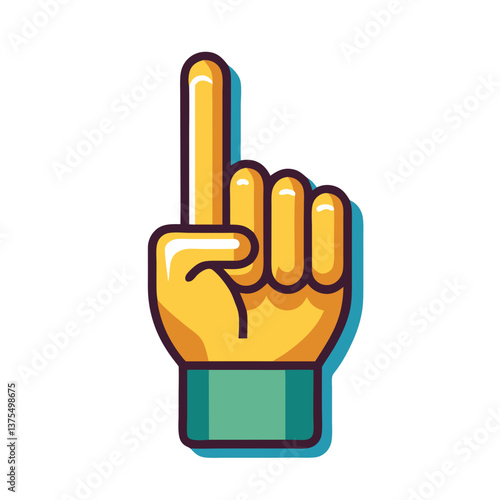 a hand with the index finger pointing upward. 
