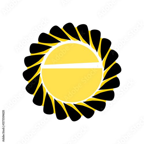 yellow sun with flower art