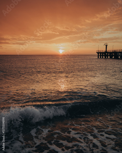 sunset on the sea