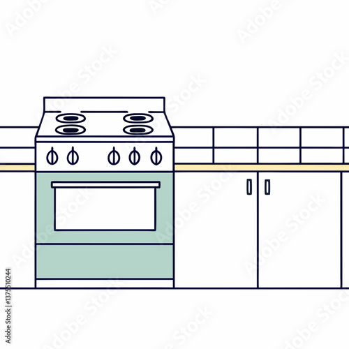 Modern stove in a minimalist kitchen setting  