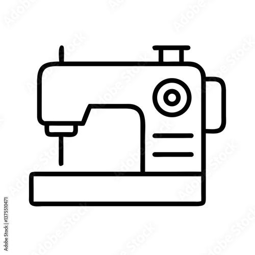 Sewing machine outline illustration on a minimalist background  