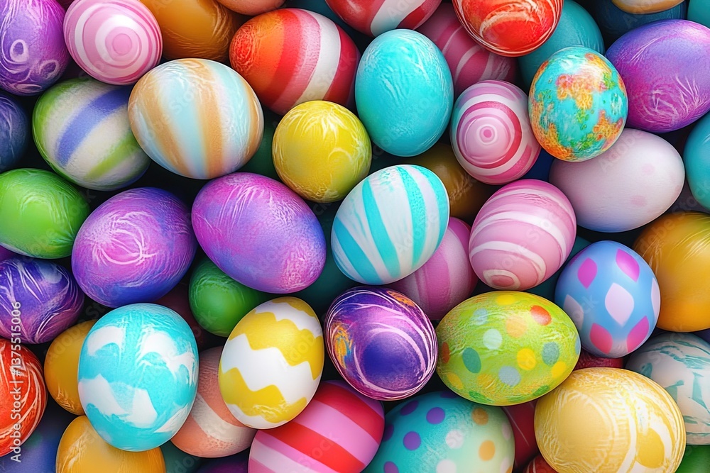 Obraz premium Pile of colorful Easter eggs