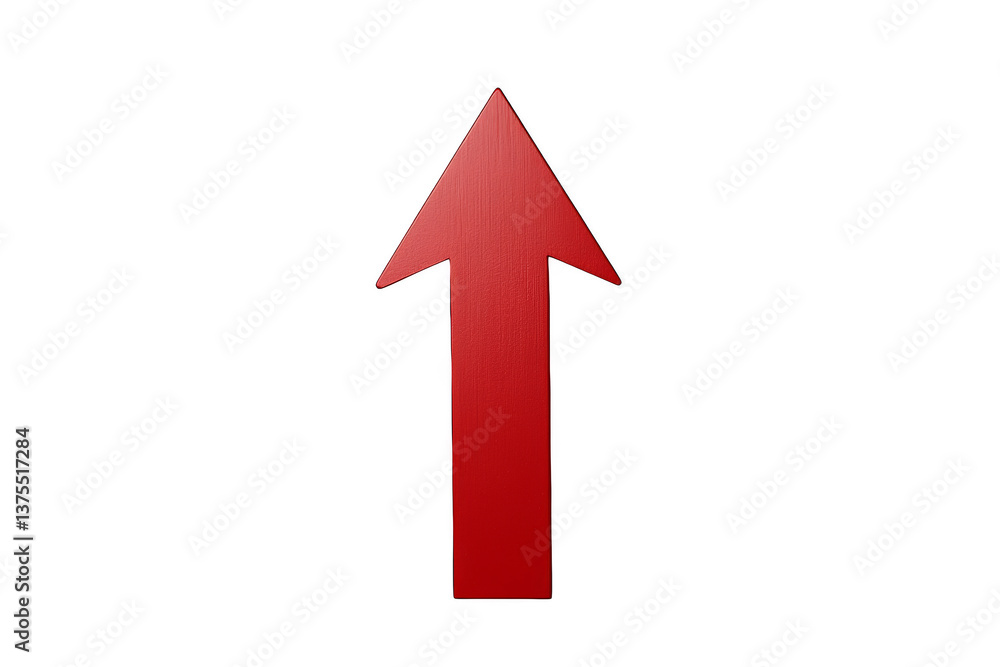 Red Upward Arrow Icon Isolated on White Background Red Upward Arrow Icon Isolated on White Background