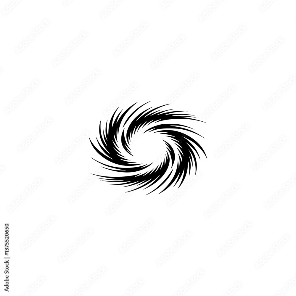 Abstract Black Swirl on White: Modern Graphic Design Element Abstract Black Swirl on White: Modern Graphic Design Element