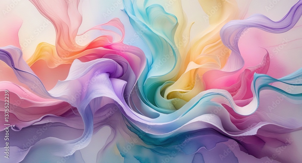Abstract banner, backdrop. Pastel hues swirl, blending in a mesmerizing watercolor. Soft edges. Abstract banner, backdrop. Pastel hues swirl, blending in a mesmerizing watercolor. Soft edges.