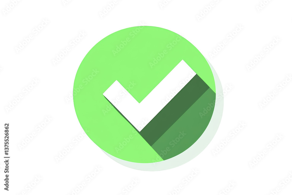 Green Check Mark Icon with Shadow Green Check Mark Icon with Shadow