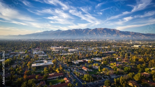 Aerial View of Loma Linda University Campus on a Sunny Afternoon in California