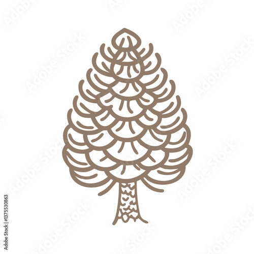 Larch Tree Outline Illustration - Minimalist Design