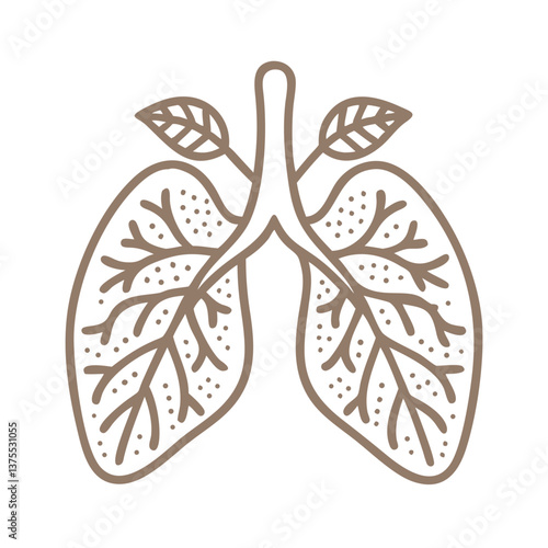 Lungwort Pulmonaria Officinalis Line Art Illustration