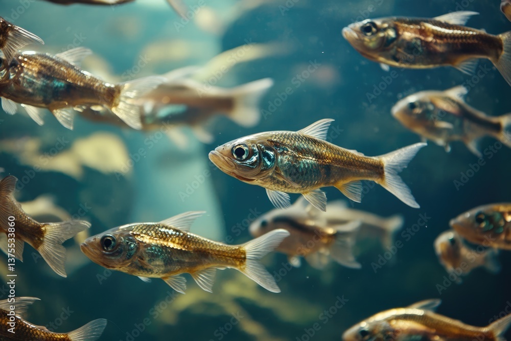 Fototapeta premium Angulas: Alive Fish in a Hatchery - An Epicure Delight